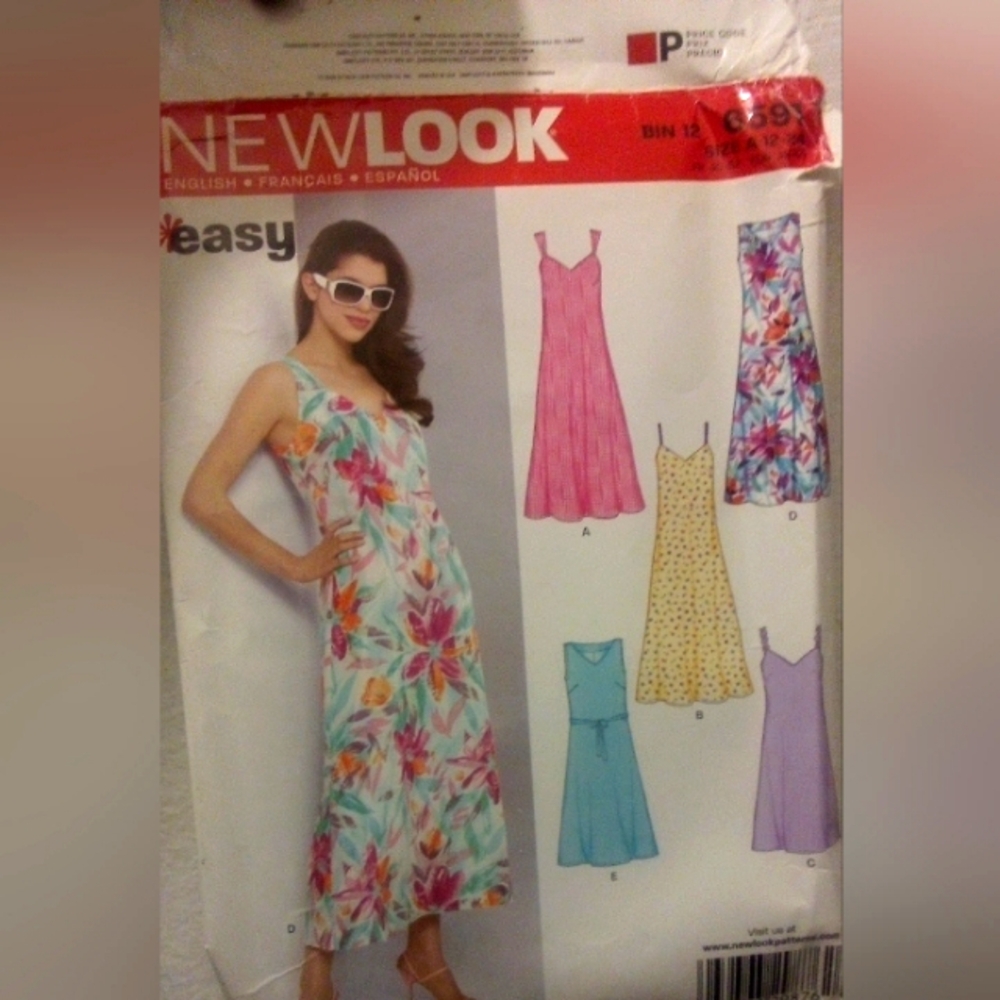 UNCUT New Look EASY Sewing Pattern A-line Maxi Dresses WOMEN'S